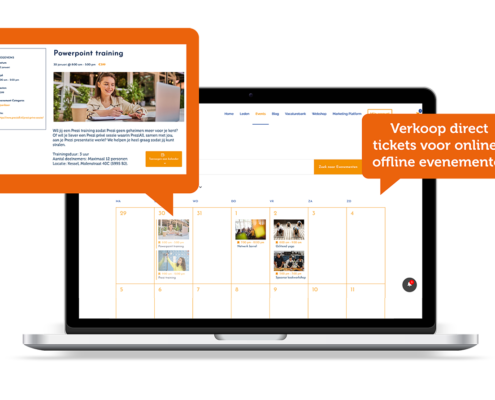 Zet jouw evenementen op de evenementen kalender op het platform.